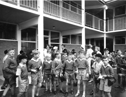 First Day at the new Preparatory School, 1960.